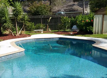 Resurfaced pool deck area